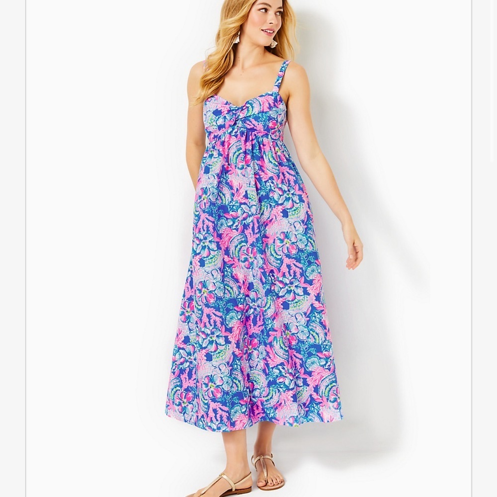 NWT Lilly Pulitzer Azora Cotton Midi Sitting Seaside